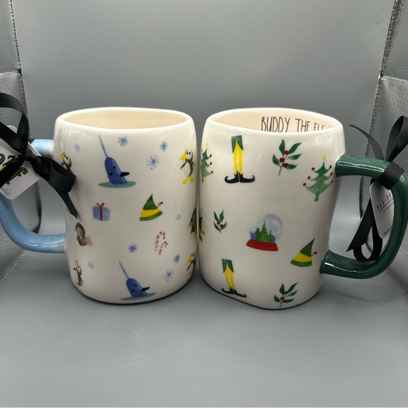 Rae Dunn BUDDY THE ELF And SANTA’S HELPER Whimsical ELF ICON Mug SET NEW - Picture 4 of 4